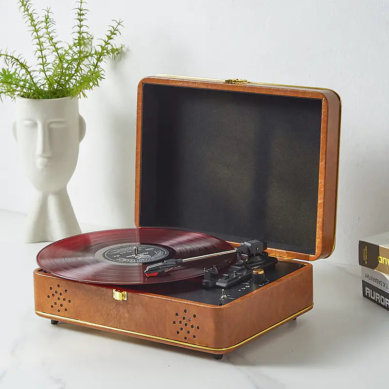 Portable Bluetooth Turntable Retro Speaker for Home