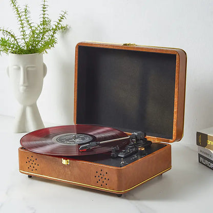 Portable Bluetooth Turntable Retro Speaker for Home