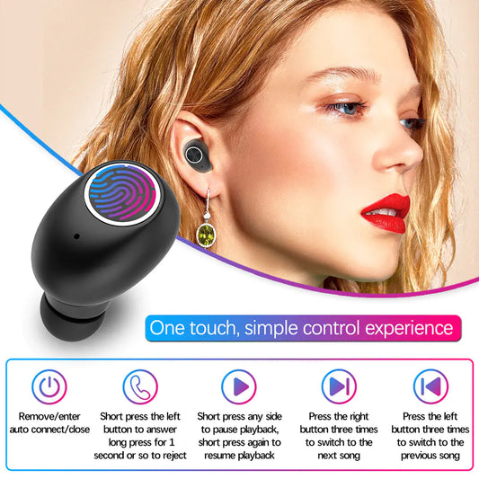 TWS Wireless Bluetooth Earbuds, Mini Capsule Headphones