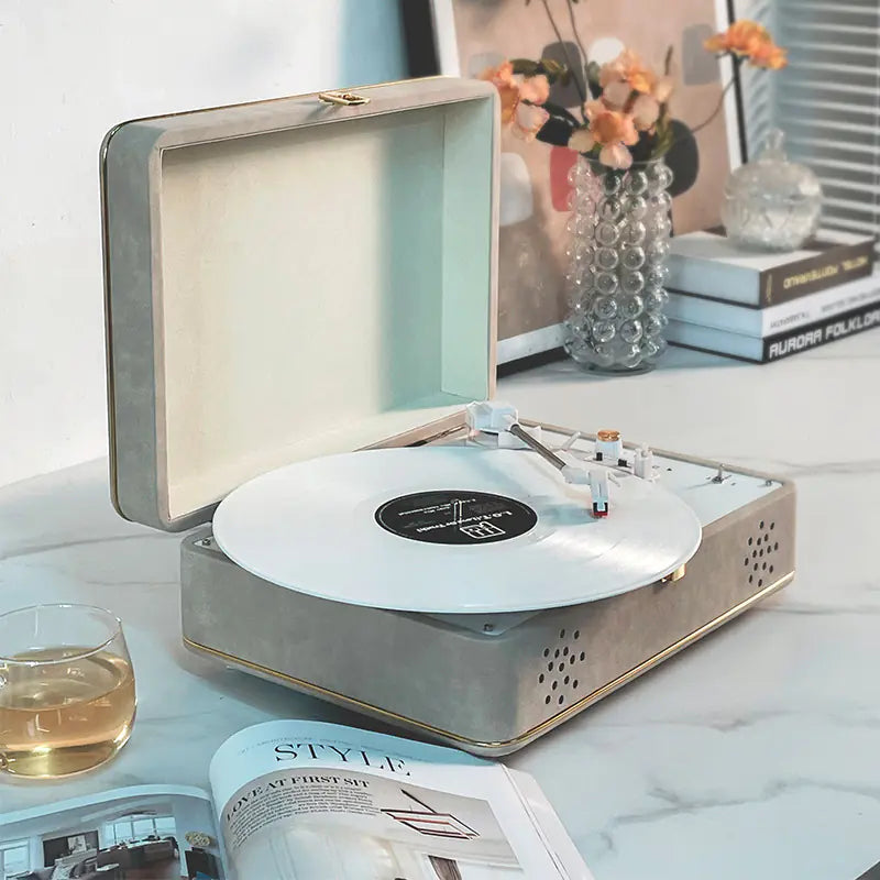 Portable Bluetooth Turntable Retro Speaker for Home